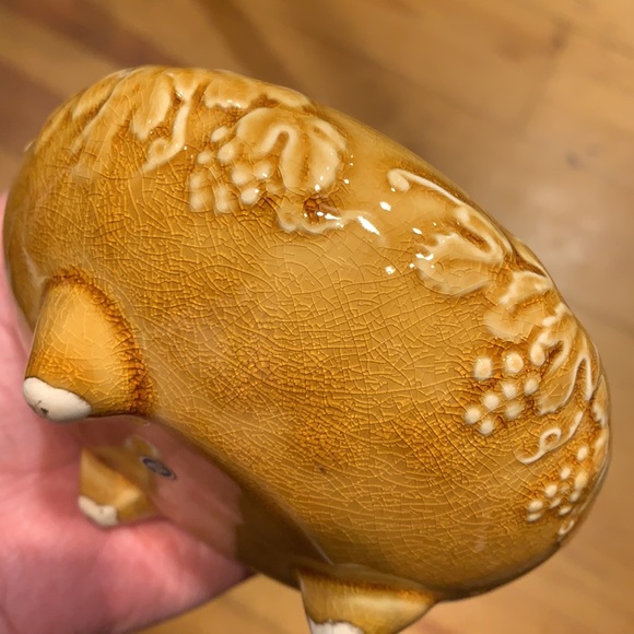 Vintage crackle bowl with wooden apples - Picture 8 of 12